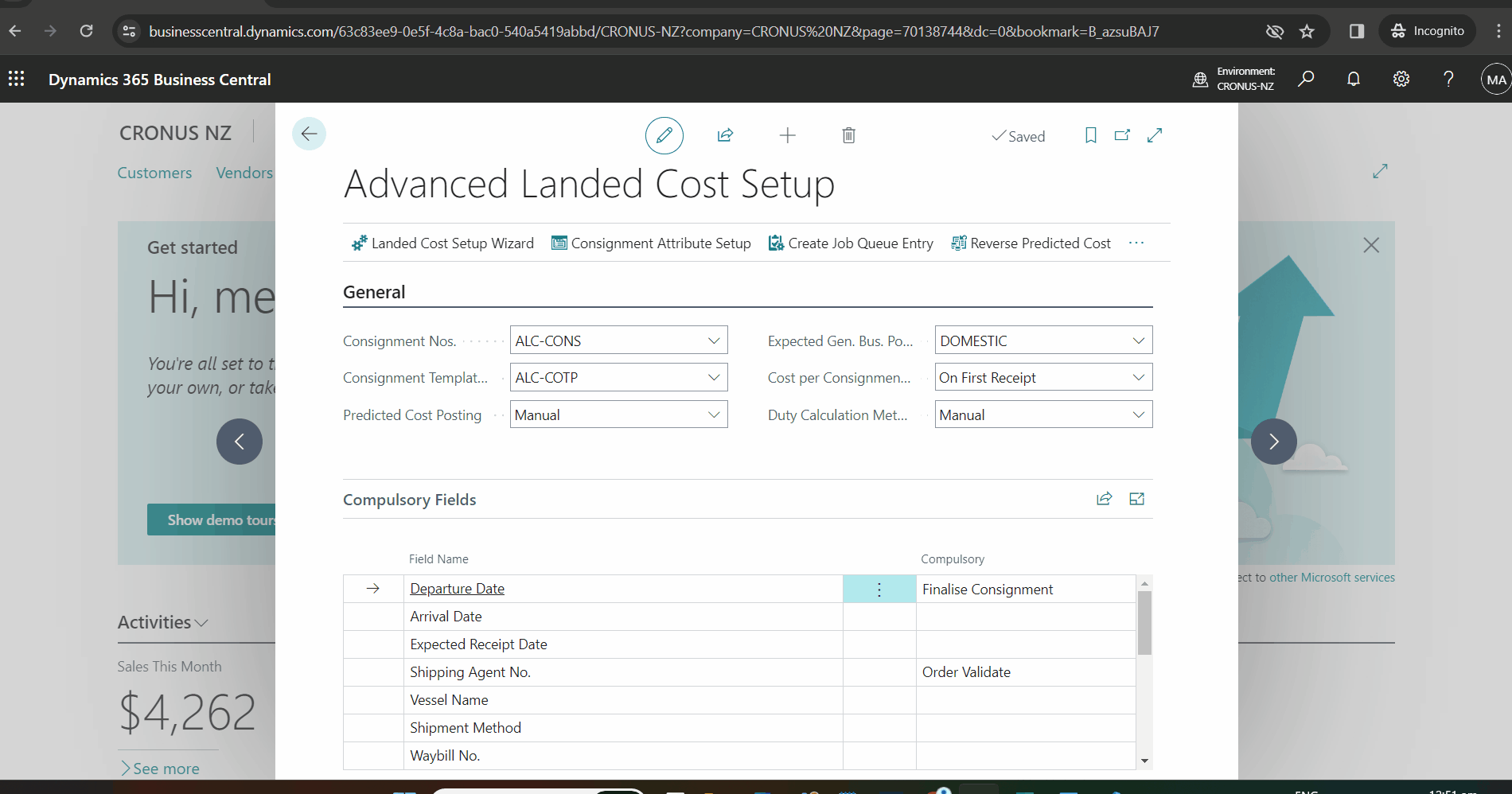 Advanced Landed Cost Setup | 365 Extensions