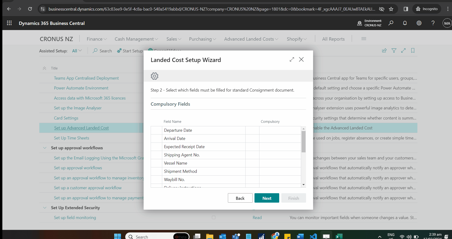 Advanced Landed Cost Setup | 365 Extensions