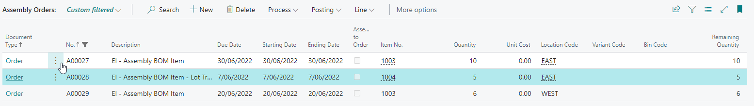 Assembly Order Template