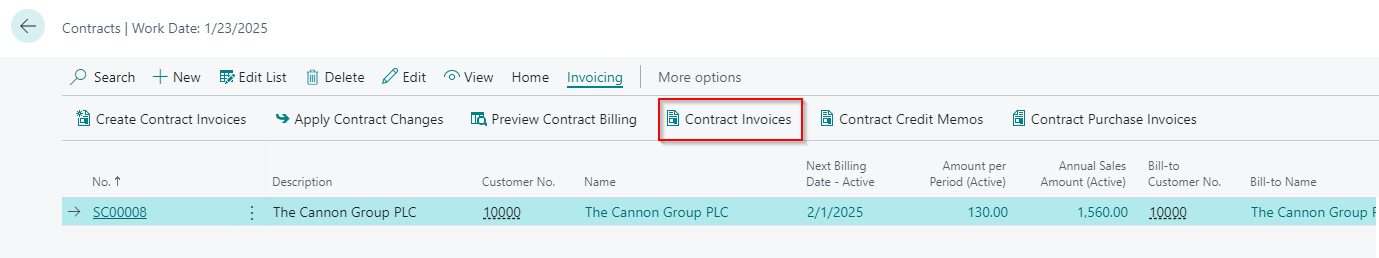 Contract Invoices