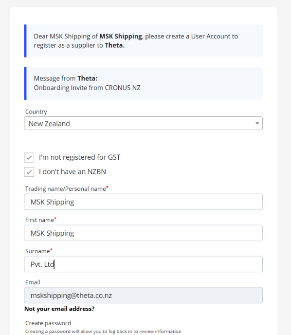 Supplier Onboarding