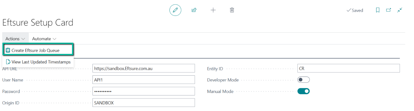 Eftsure Setup