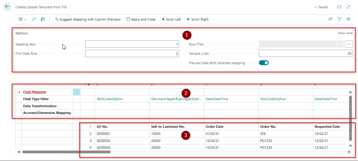 Create Mapping From File Setup