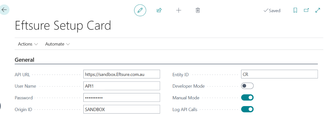 Eftsure Setup