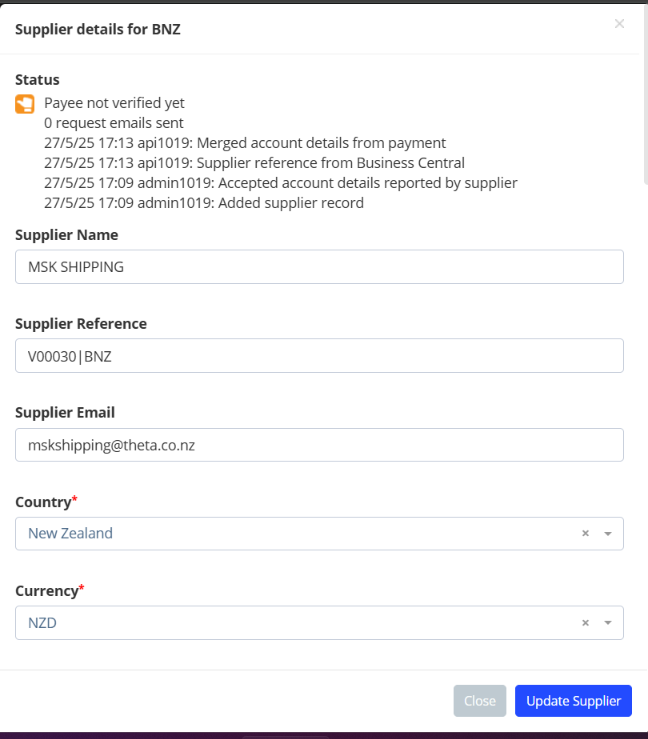 Supplier Onboarding
