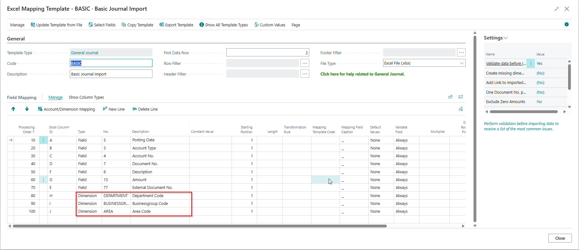 Example 6 Mapping Template