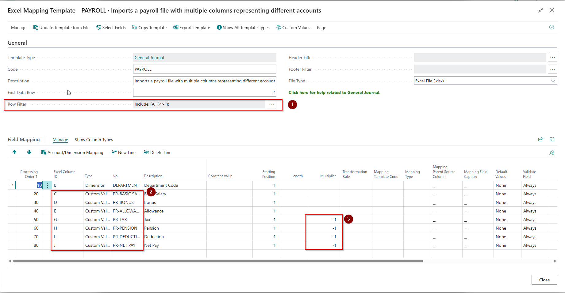 Payroll Mapping Template