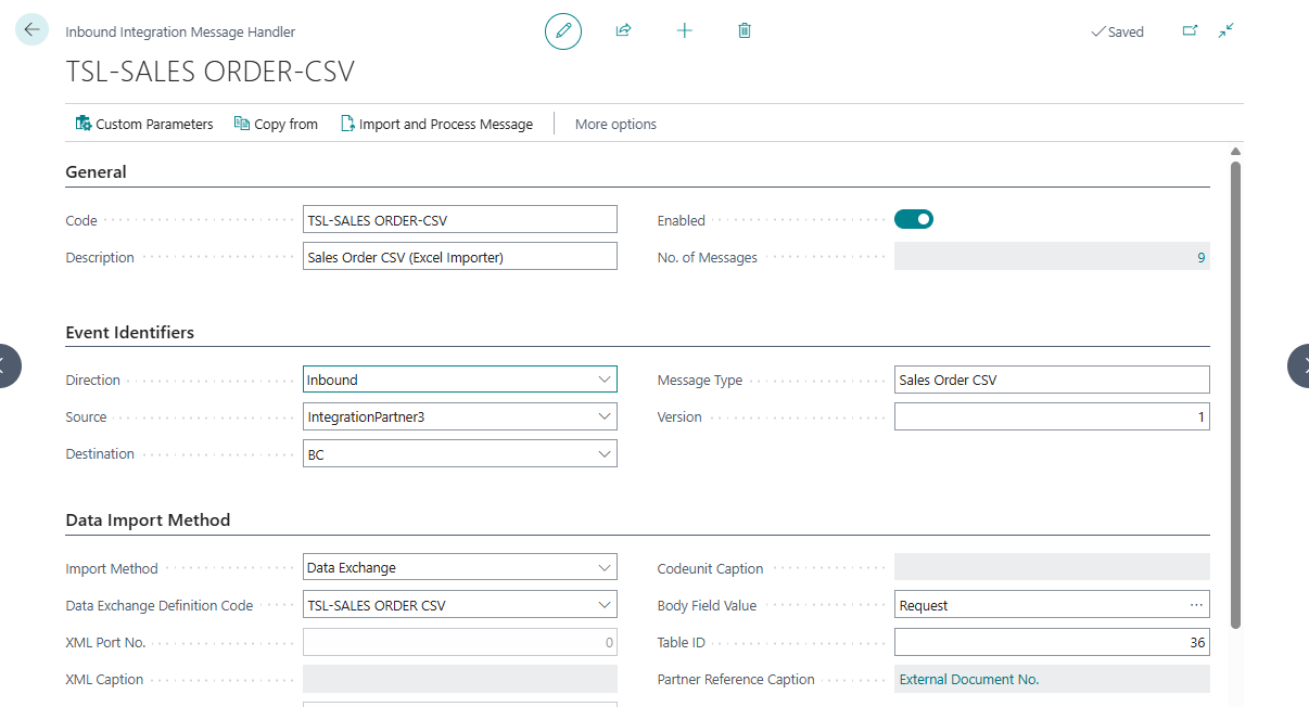 Inbound Integration Handler