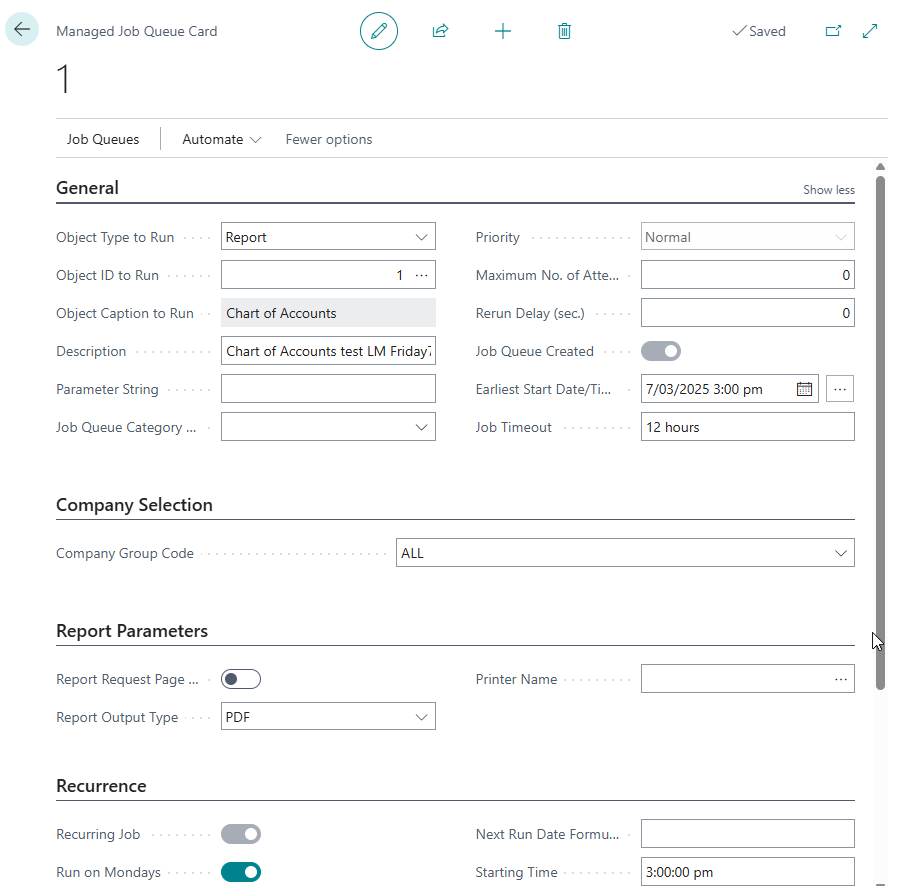Managed Job Queue Card