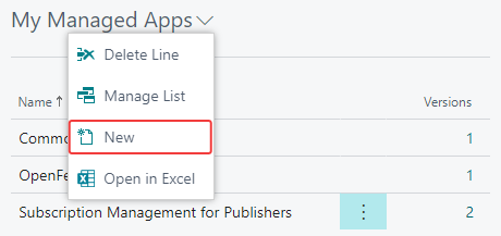 screenshot of list of my apps