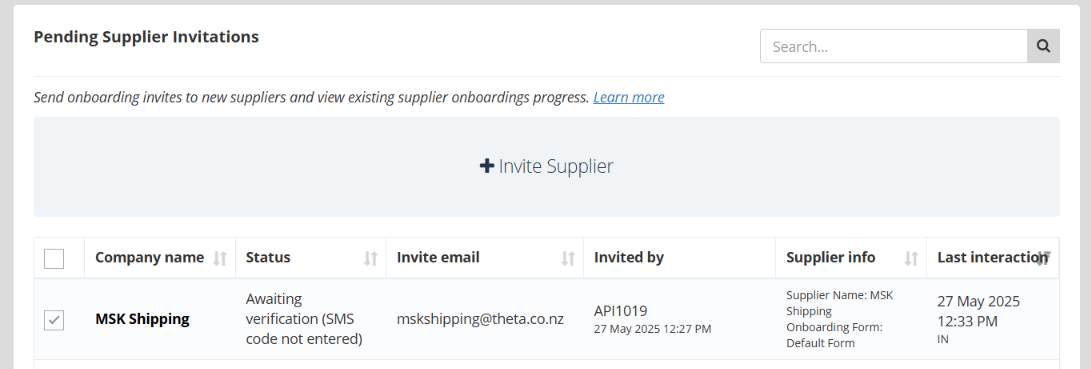 Supplier Onboarding