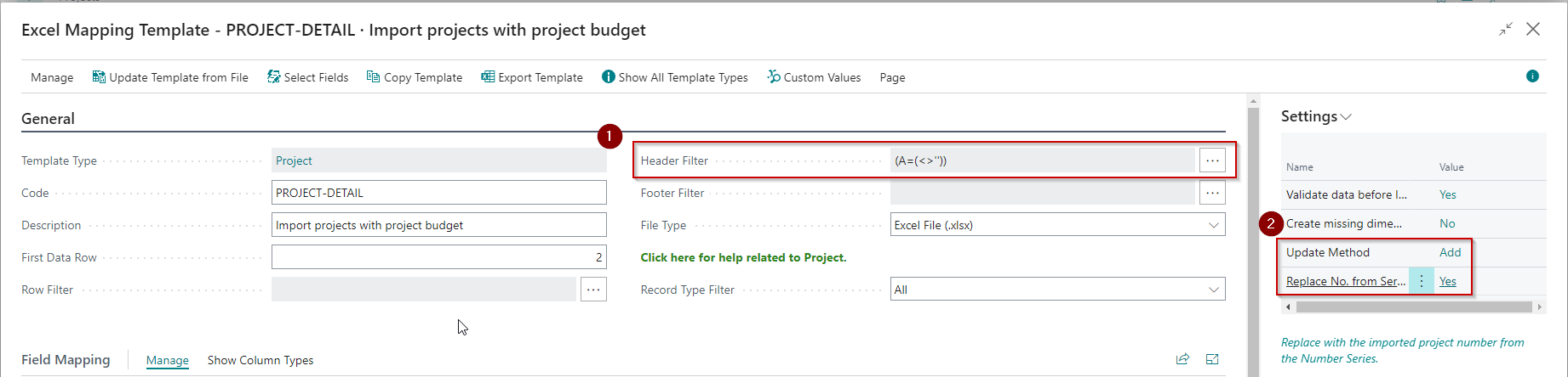 Project-ImportFileWithBudget-TemplateHeader