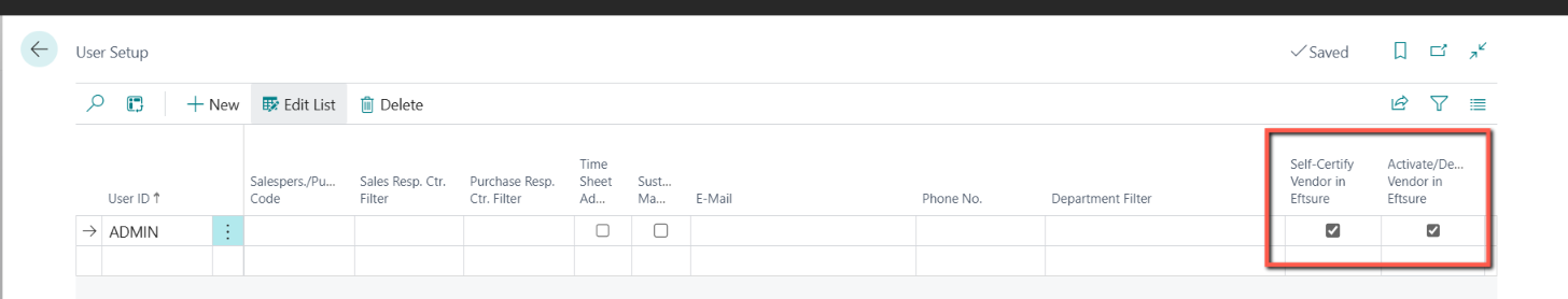 Eftsure Setup